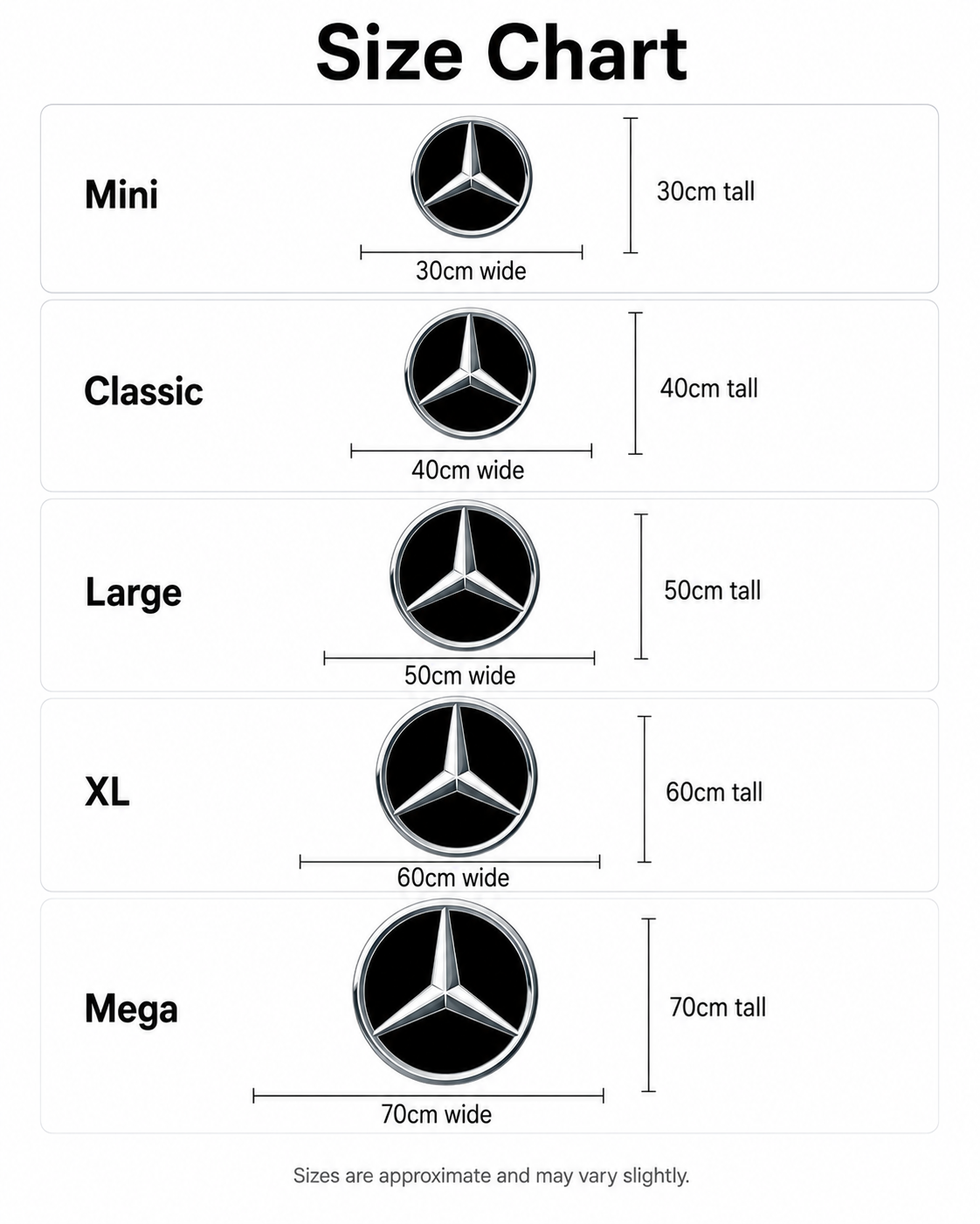 MERCEDES - Classic Badge Pillow size guide
