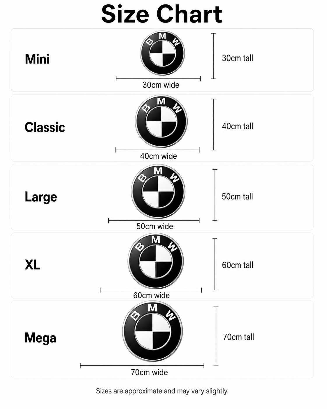 BMW - Black Badge Pillow size guide