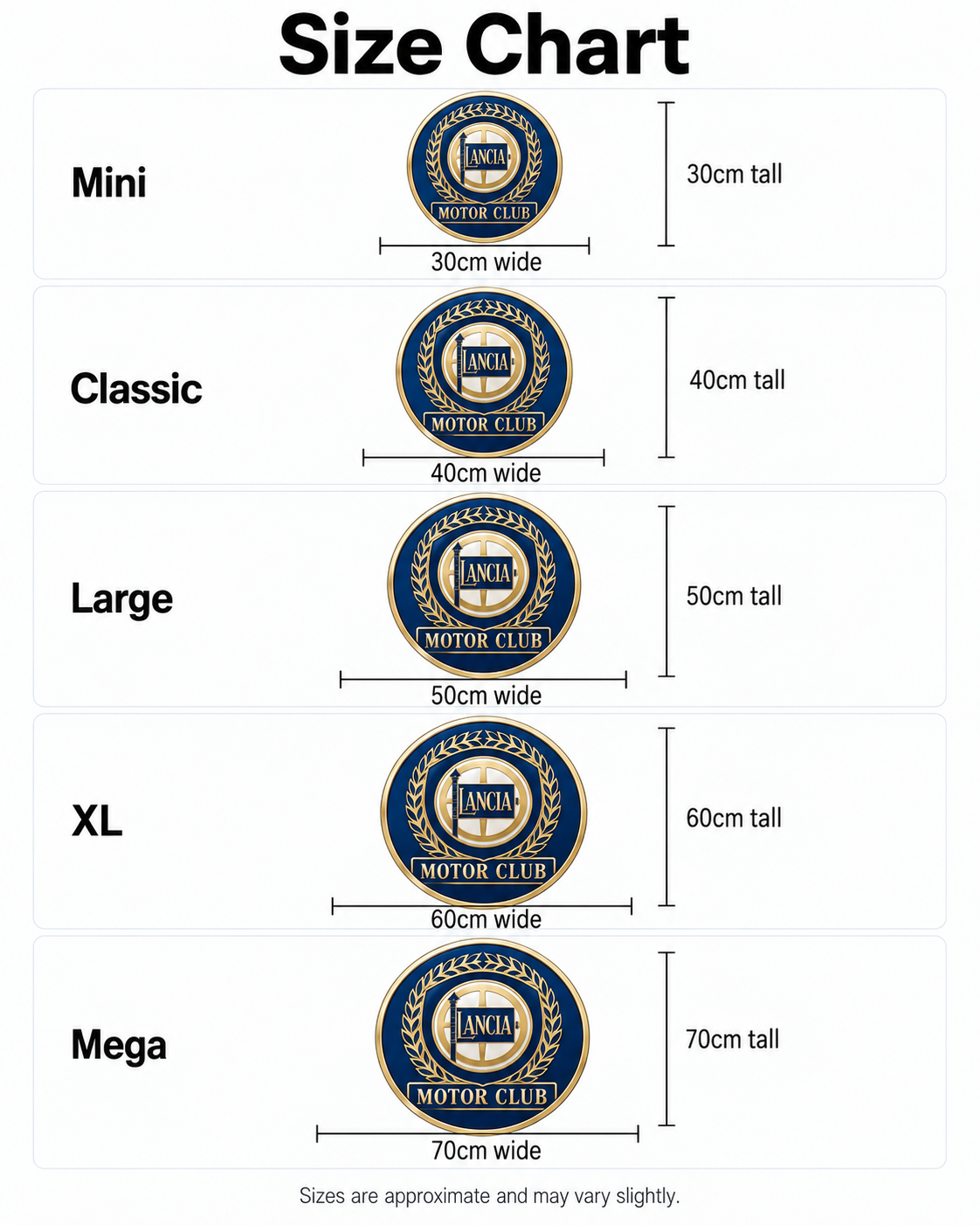 LANCIA - Motor Club Pillow size guide